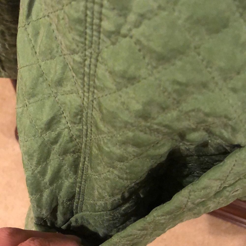 Eileen Fisher green silk zip up jacket - Picture 4 of 9
